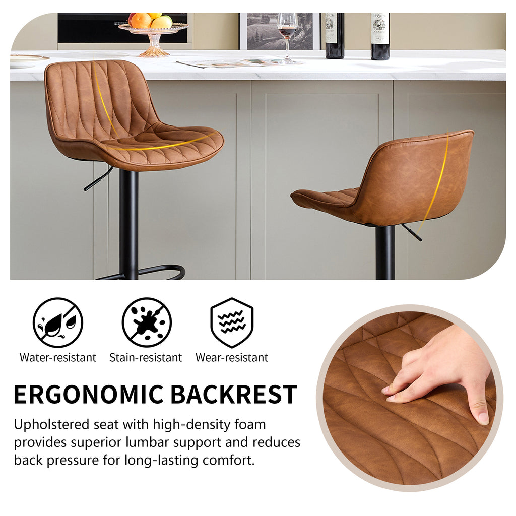 FIRAVOE Swivel Bar Stools Set Counter Height Bar Stools with Back