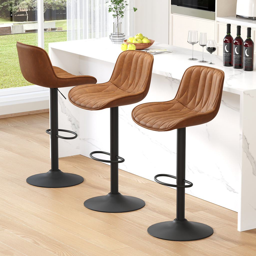 FIRAVOE Swivel Bar Stools Set Counter Height Bar Stools with Back