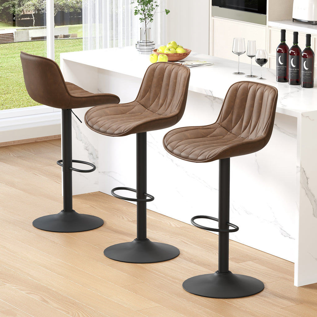 FIRAVOE Swivel Bar Stools Set Counter Height Bar Stools with Back