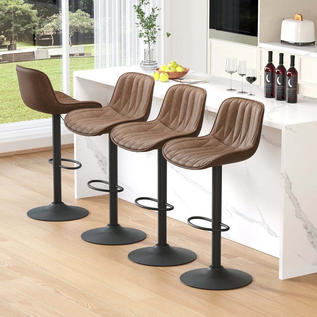 FIRAVOE Swivel Bar Stools Set Counter Height Bar Stools with Back