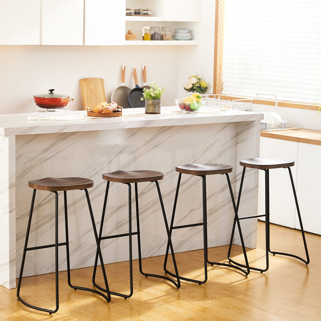 FIRAVOE Wooden Backless Bar Stools Set