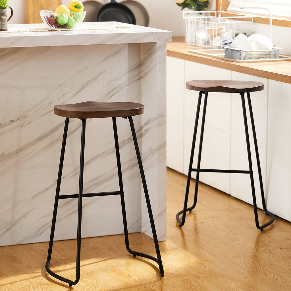 FIRAVOE Wooden Backless Bar Stools Set