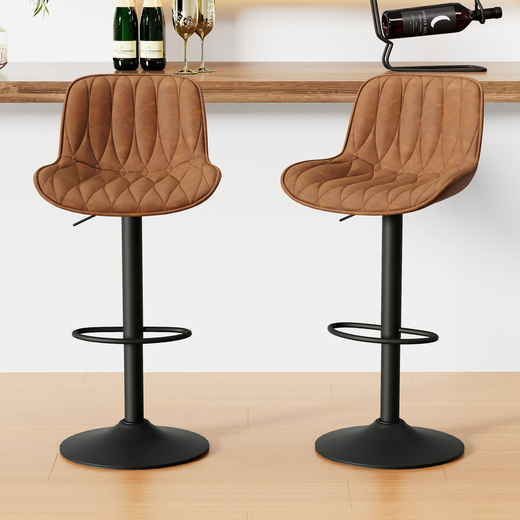 FIRAVOE Swivel Bar Stools Set Counter Height Bar Stools with Back