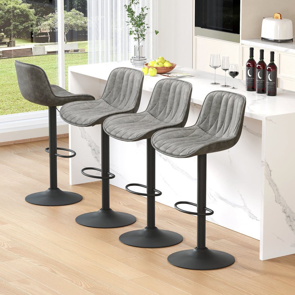 FIRAVOE Swivel Bar Stools Set Counter Height Bar Stools with Back