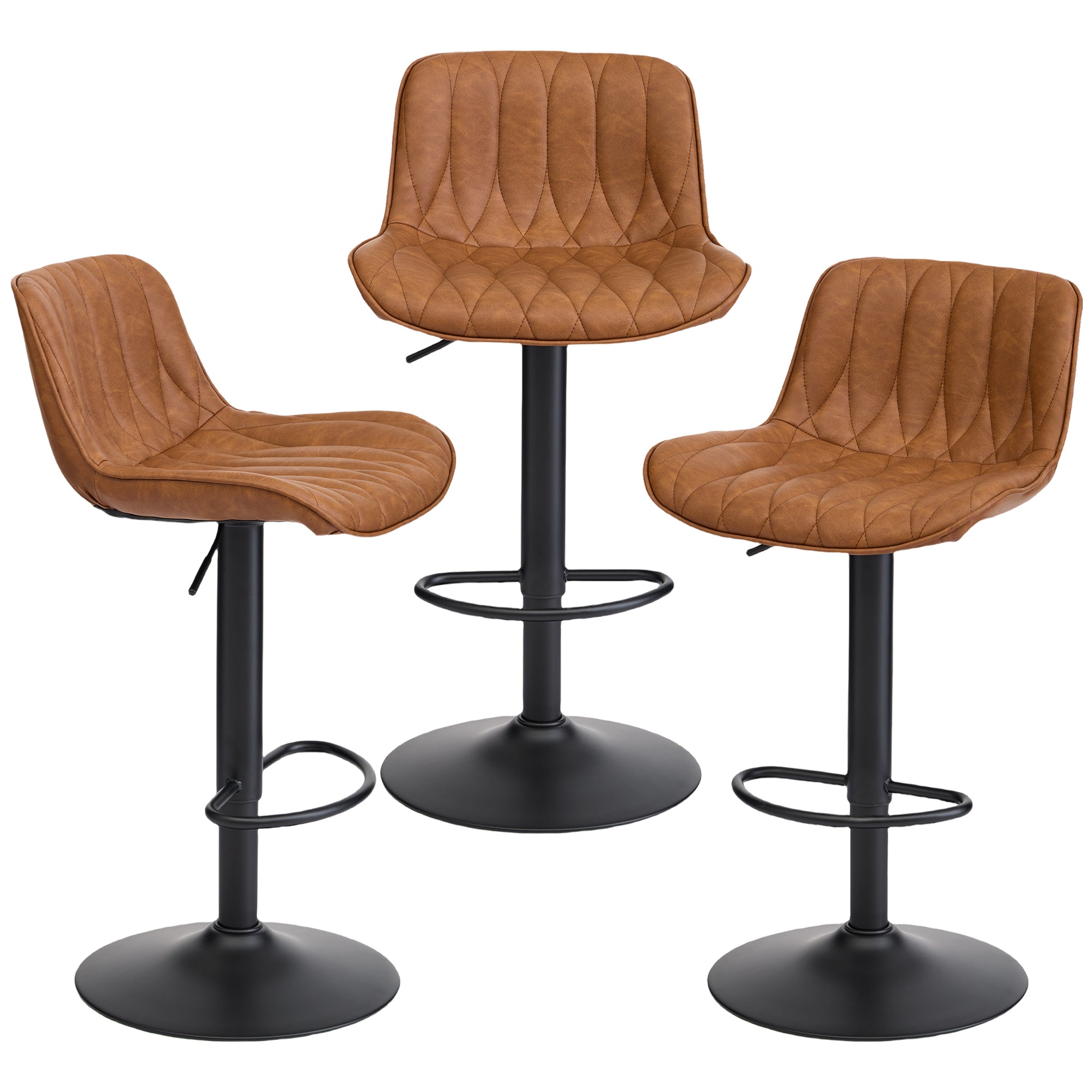FIRAVOE Swivel Bar Stools Set Counter Height Bar Stools with Back