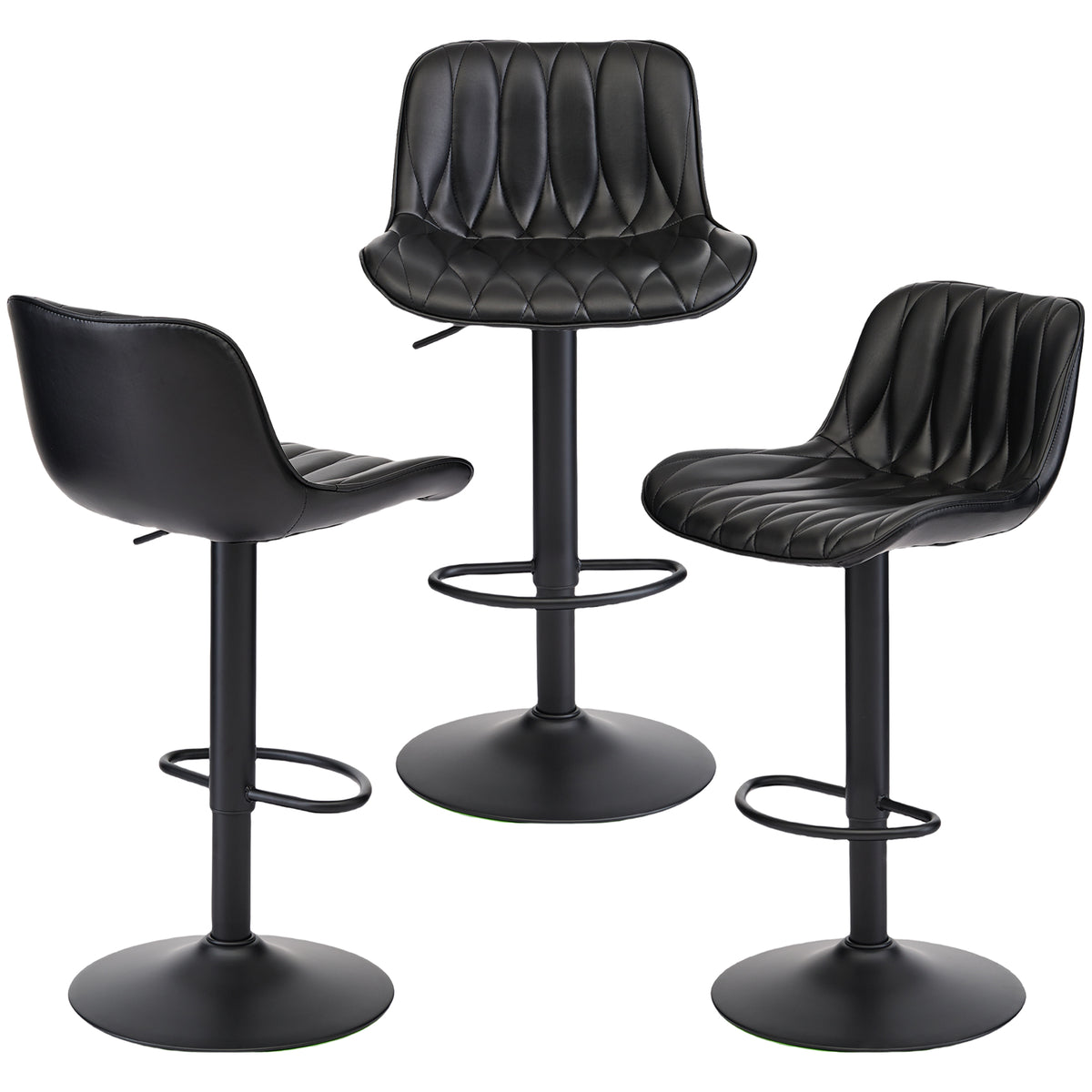 FIRAVOE Swivel Bar Stools Set Counter Height Bar Stools with Back