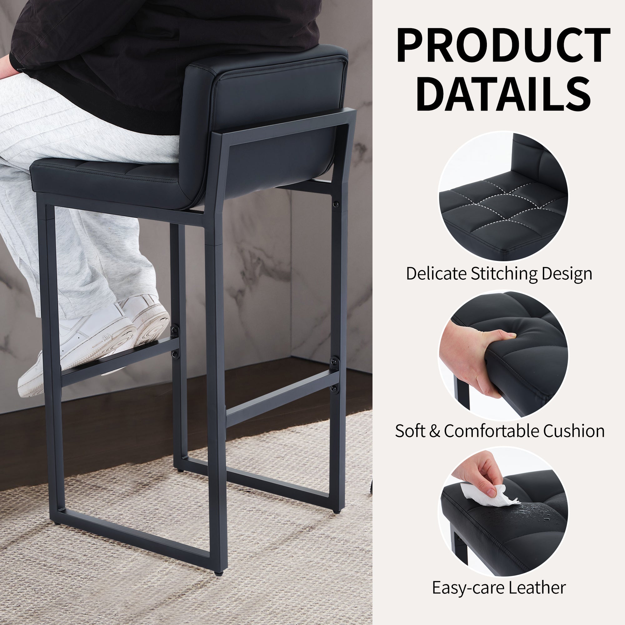 FIRAVOE Bar Stools with Backs