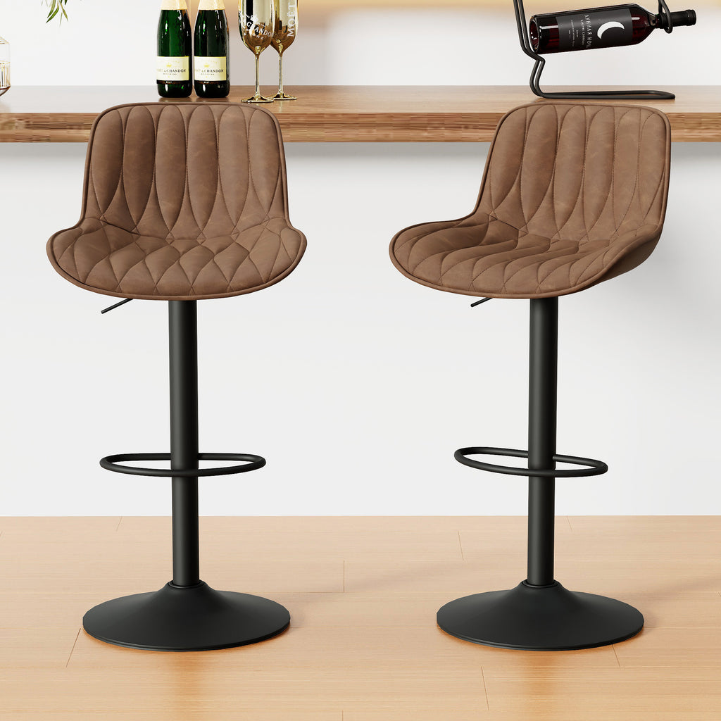 FIRAVOE Swivel Bar Stools Set Counter Height Bar Stools with Back